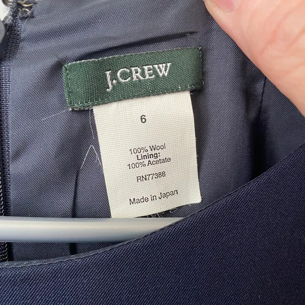 J.Crew‎ 6 Navy Blue Wool Midi Dress Career Minimalist Preppy Workwear - Image 5