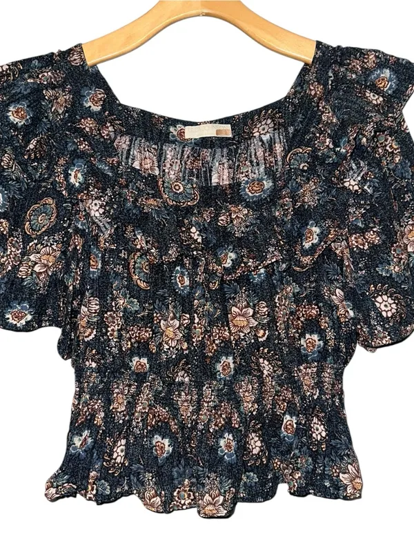 Ulla Johnson Women’s Size 8 Warner Square Neck Ruffle Peplum Cotton Blouse Top - Image 7