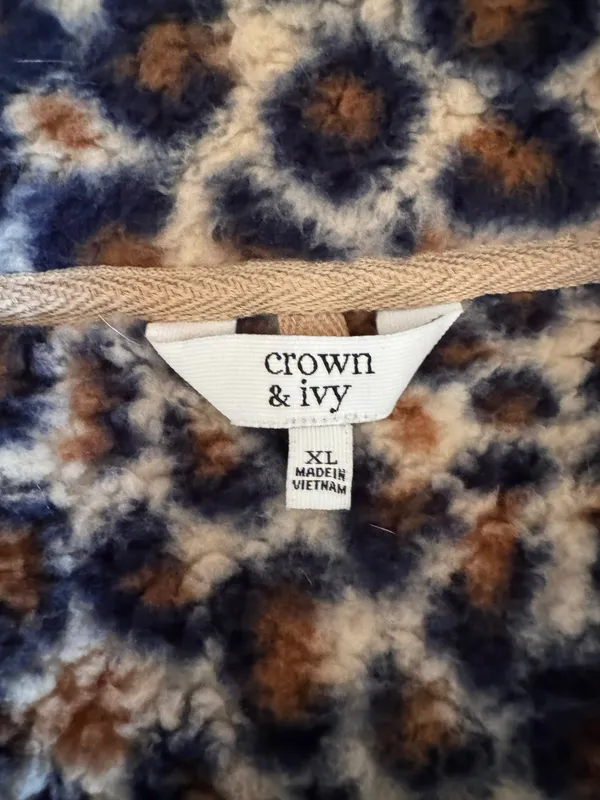 Crown & Ivy Leopard Print Quarter Zip Sweater - Image 2