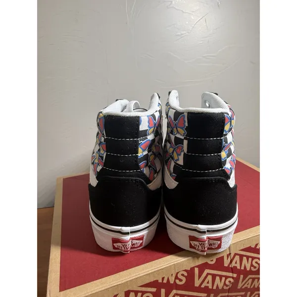 VANS Sk8-Hi Women's High Top Canvas Lace-Up Sneaker Butterfly Checkerboard w8 - Image 2