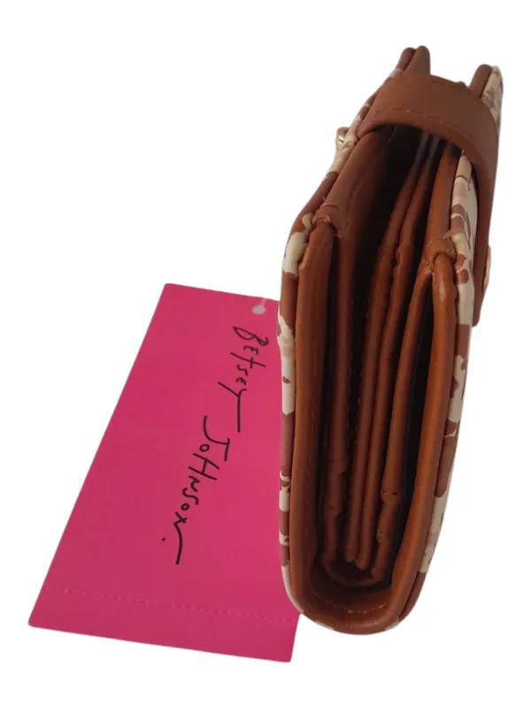 Betsey Johnson Brown Heart Cow Print Mini Wallet - Image 3