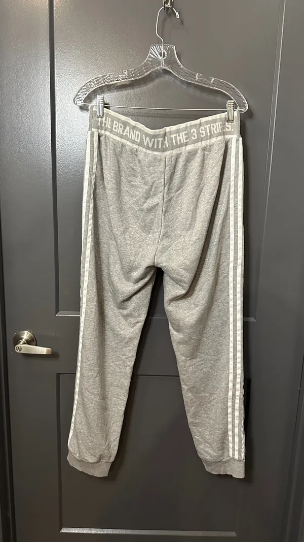 Adidas Gray 3-Stripe Men's Jogger Sweatpants - Image 9
