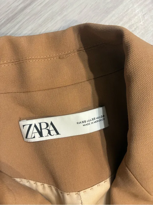 Zara Camel Double-Breasted Belted Trench Coat‎ - Image 10