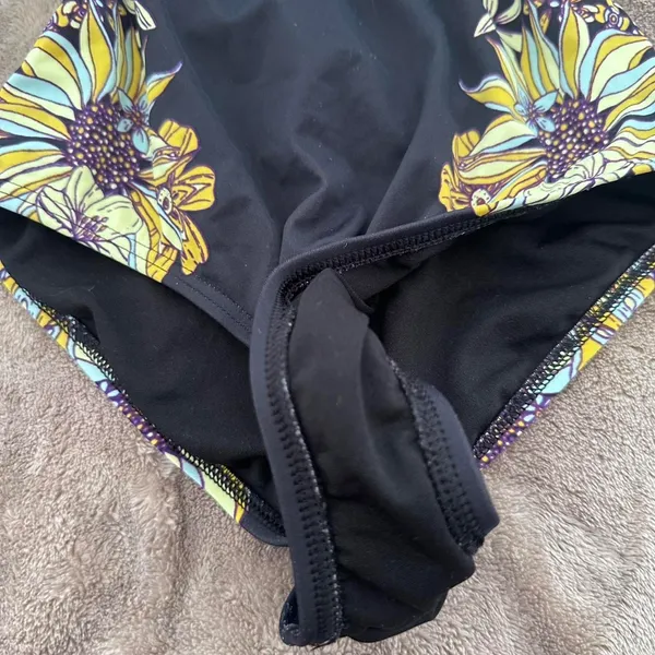Out from under (urban outfitters) sunflower deep plunge one piece swim suit - Image 4