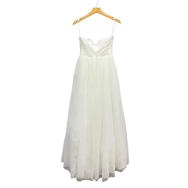 Lulus Blissful Forever White Tulle Lace Strapless Pleated Maxi Dress size S NWT - Image 4