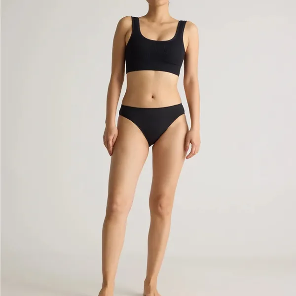 NWOT Quince Women's Black Comfort Rib Tank Bralette (2-pack) L Sold Out Online - Image 2