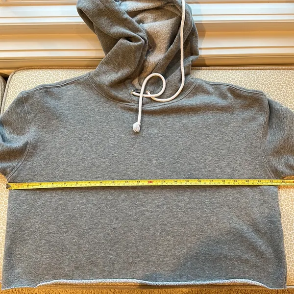 Wild Fable Gray Cropped Hoodie Sweatshirt with cord size S - Image 6