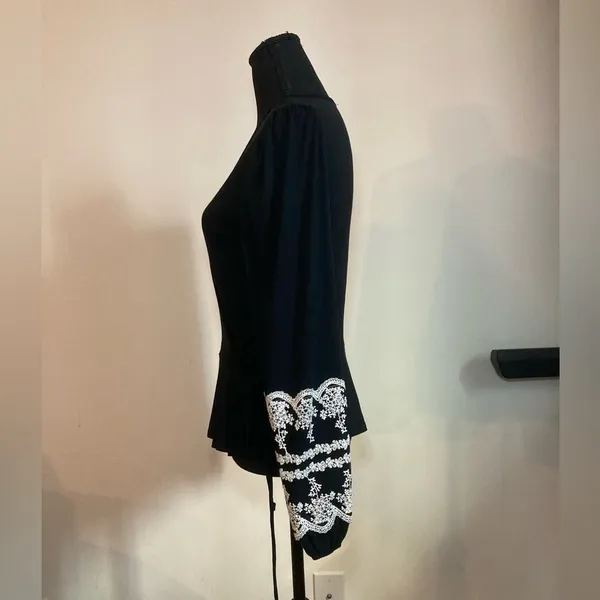 Blue Rain- Wrap black‎ long sleeve shirt - Image 7