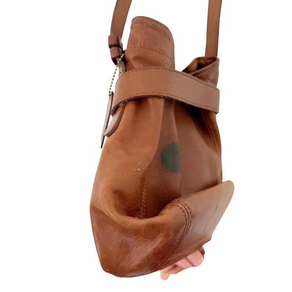 Vintage Coach Brown Leather Belted Soho Crossbody Bucket Bag 4156 - Image 7