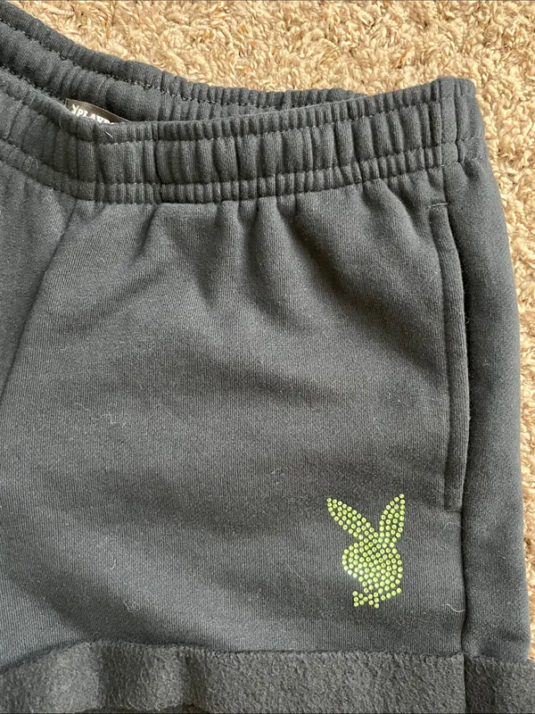 PLAYBOY by PacSun Black Sweatpants Shorts - Image 4