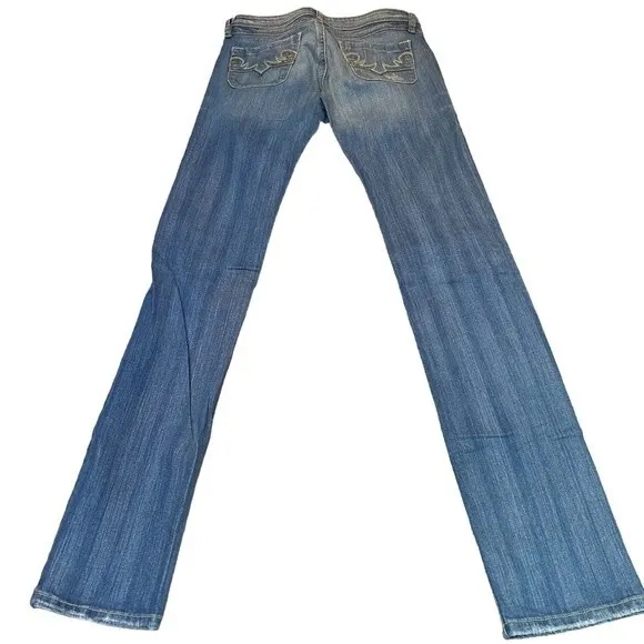 Y2K Diesel Size 6 Bootcut‎ Jean Green Embroidery Pockets Coastal Cowgirl Western - Image 5