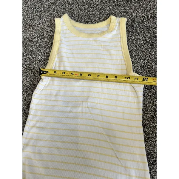 A New Day yellow and white striped sleeveless tank top M - Image 5