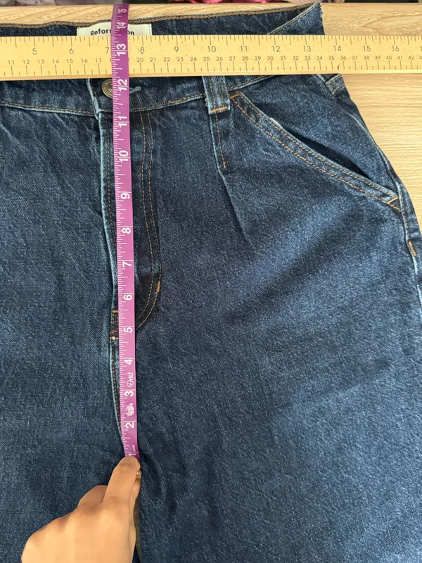 Reformation 28 Miami Pleated Trouser Jeans Tantum Dark Wash Relaxed Office - Image 8