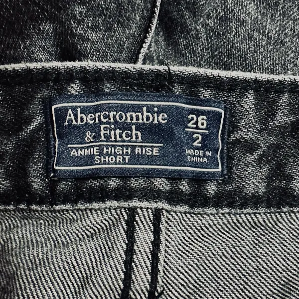 Abercrombie & Fitch Black Jean Shorts Size 2 Waist 28” Annie High Rise Short - Image 4