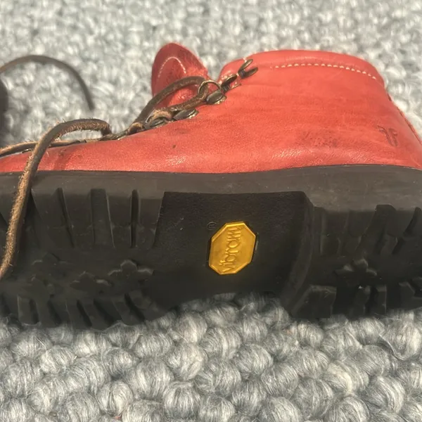 Frye Archie Hiking Red Leather Boots Women Size 7B - Image 6