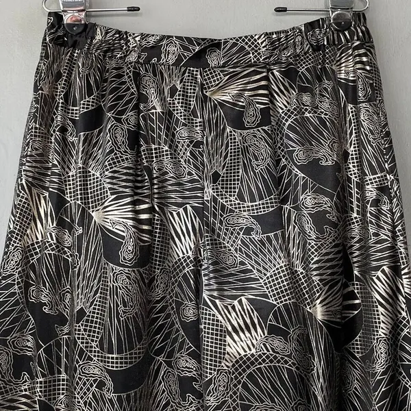 Joyce Pants Size 10 Black Gold Shiny Party Glam Pull on Metallic Harem Club Rave - Image 2