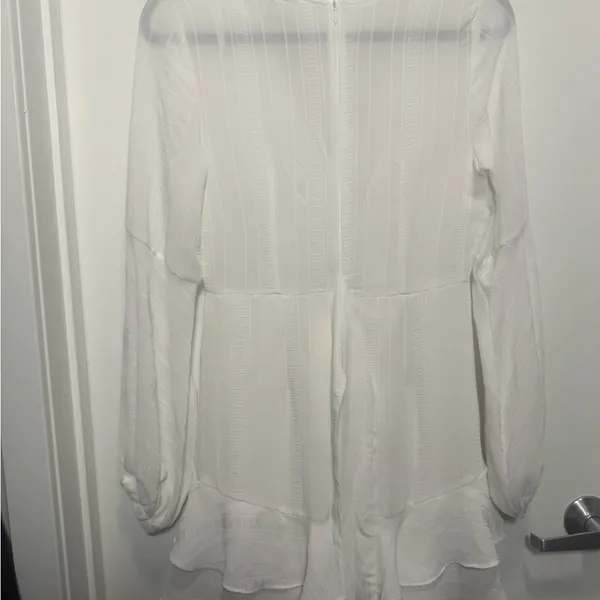 Kerry Layered Balloon Sleeve Dress White - Image 7
