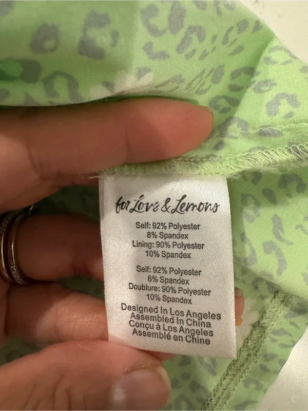 For Love & Lemons Robin Cheetah Midi Dress Green Floral Tie Strap Size S - Image 10