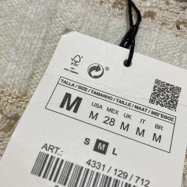 NWT ZARA COMBINATION POINTELLE VEST Sweater Top Super Oversize M Ivory - Image 5