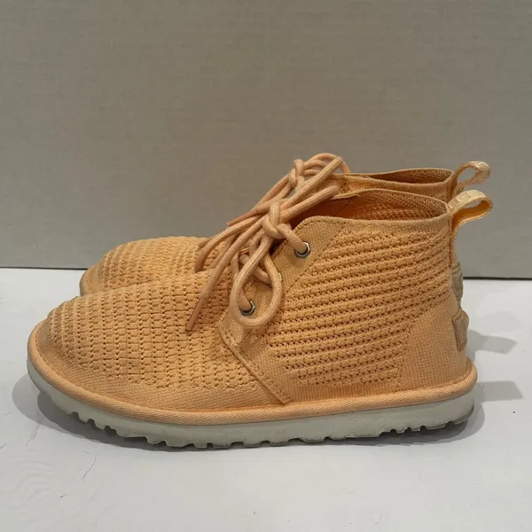 UGG Neumel breeze Chukka Ankle Boots‎ Peach Knit Lace Up Casual Women's Size 7 - Image 5