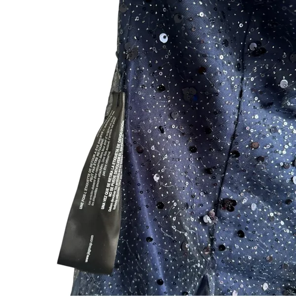 JS Collections‎ Alyssa Sequin Godet Cocktail Dress Navy 6 - Image 8
