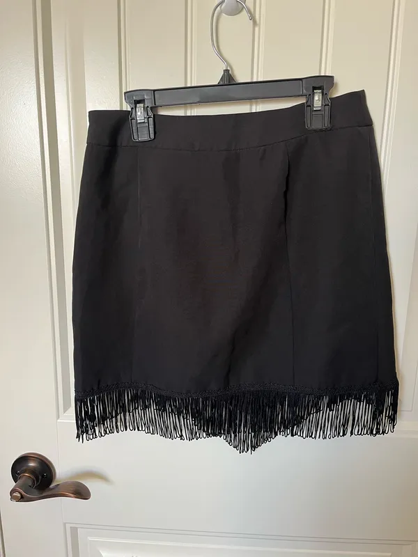 Altar'd State Black Fringe Hem Skirt - Image 3