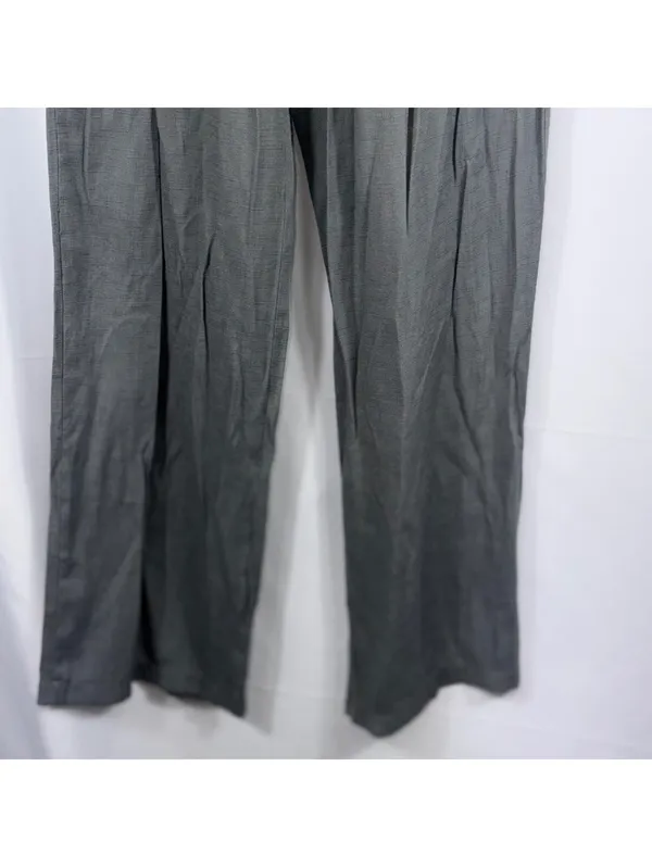 Black Smocked Waist Wide Leg Pants Size M - Image 4