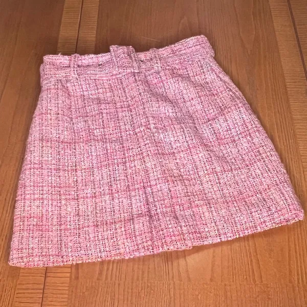 Lovers‎ + Friends REVOLVE Amira Notched Front Tweed Mini Skirt Belt Pink Size XS - Image 6