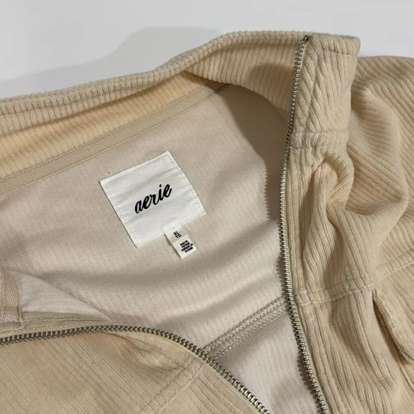 Aerie Groove-On Velour Crop Jacket in Soft Oat EUC - Image 5
