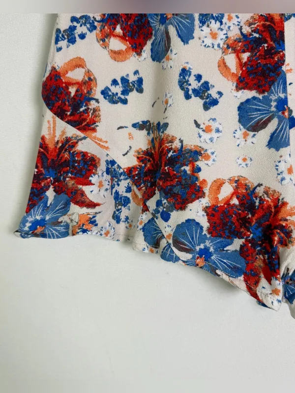 Free People Women’s Floral Ruffle Hem Shorts Sz 2 Boho Festival Cottagecore - Image 7
