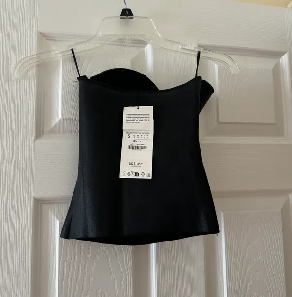 ZARA Black Strapless Top - Image 3