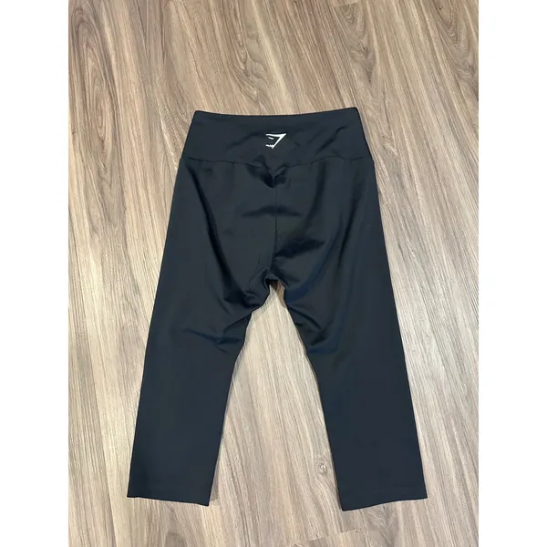 Gymshark Black Cropped Athletic‎ Leggings Womens Activewear size small - Image 2