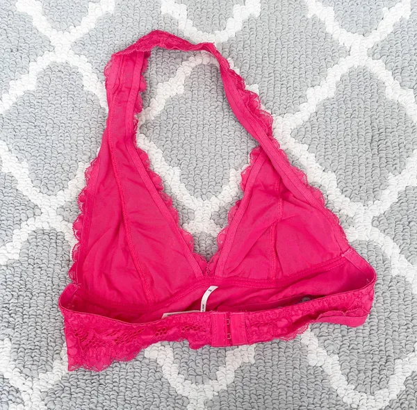 Free People Hot Pink Lace Halter Bralette - Image 2