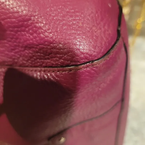 Kate Spade Large Plum Burgundy Leather Nicola Chester Satchel Handbag Purse - Image 6