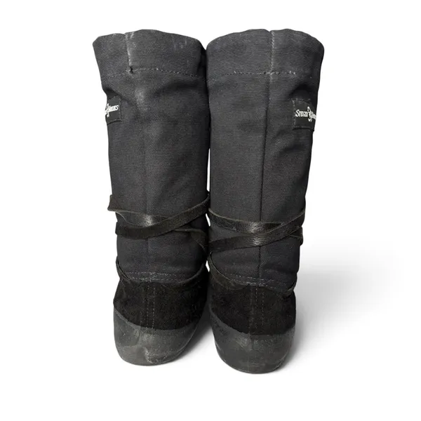 STEGER MUKLUKS Sz 8 Black Moosehide Leather OJIBWA Winter Boots Made In USA - Image 7