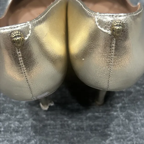 Kurt Geiger London Gold Metallic Leather Pointed Toe Pumps Heels EU 38 US 7.5/8 - Image 2