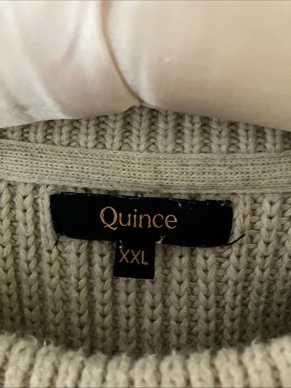 Quince Organic Cotton Fisherman Crew Sweater in Speckled Beige Size XXL - Image 3