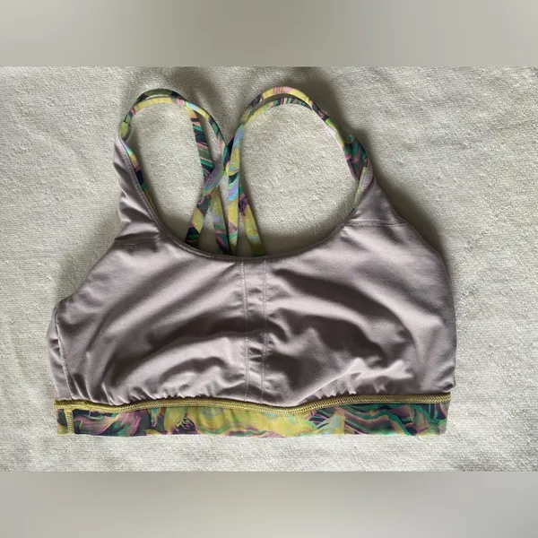Lululemon Discontinued sport bra Floral Abstract - Yellow & Green - Image 5