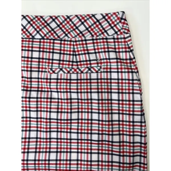 IZOD Golf Skort Womens Size 10 Tartan‎ Plaid Golf Skort Black Red Green White - Image 14