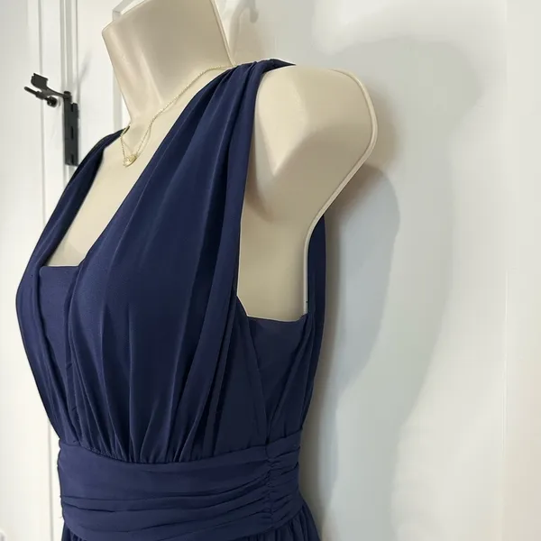 Lulus Heavenly Hues Maxi Dress Gown Small Modest Navy Blue Prom Formal Wedding - Image 7