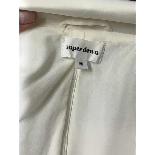 Superdown White Cutout Blazer Mini Dress Size M Long Sleeve Plunge Party Dress - Image 3