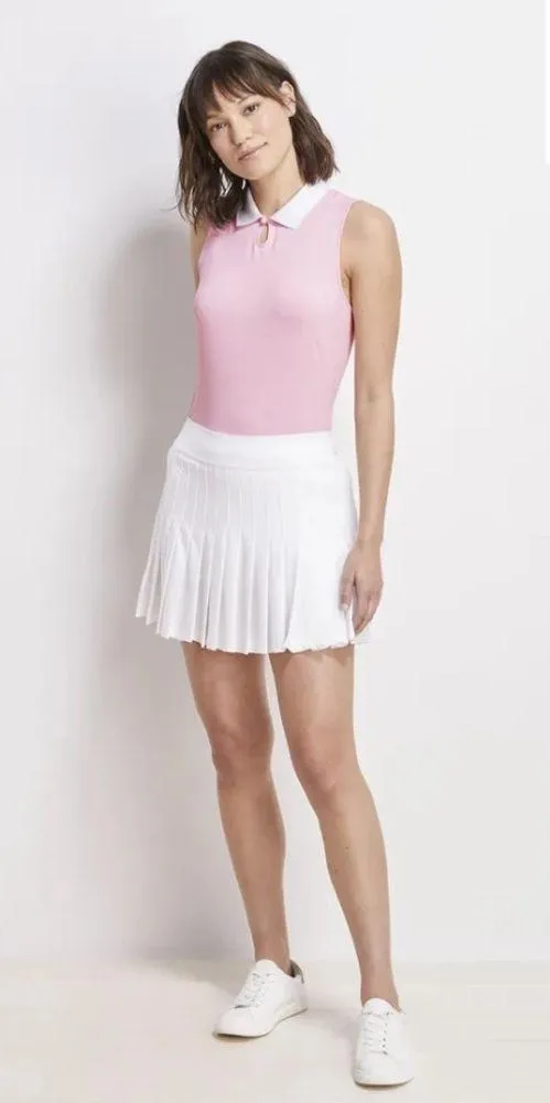 Vineyard Vines Palmero Sleeveless Keyhole Golf Polo Pink Cloud Heather Medium - Image 3