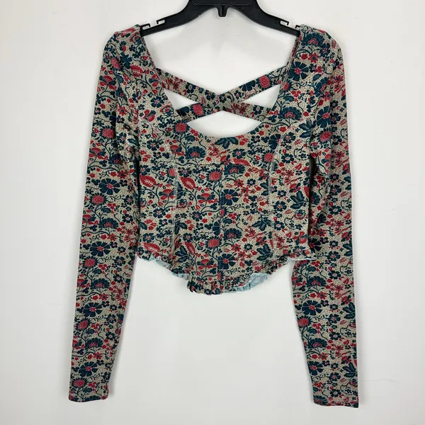 Free People Melanie Long Sleeve Top Floral Cotton Cottagecore Romantic Small NWT - Image 4