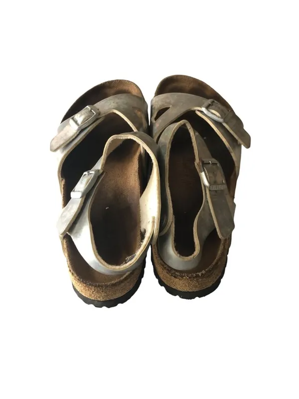 Birkenstock Rio Sandals Metallic Silver Iridescent 36 Women's Size 5 - Image 4