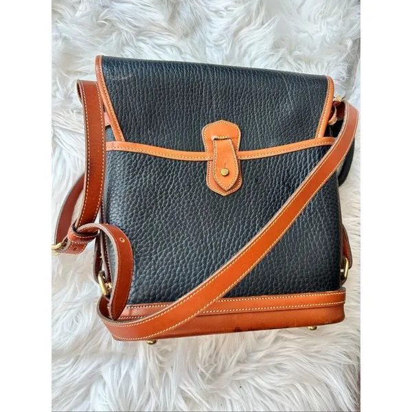 DOONEY & BOURKE Black Leather Crossbody Purse Bag (C-035) messenger bag Y2K - Image 8