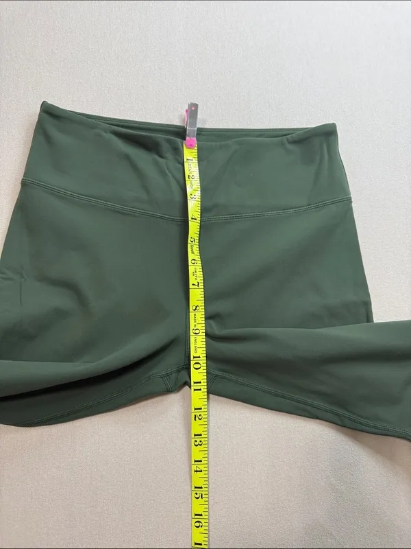 Zyia High-Waist Forest Green Leggings with Subtle Logo - Image 5
