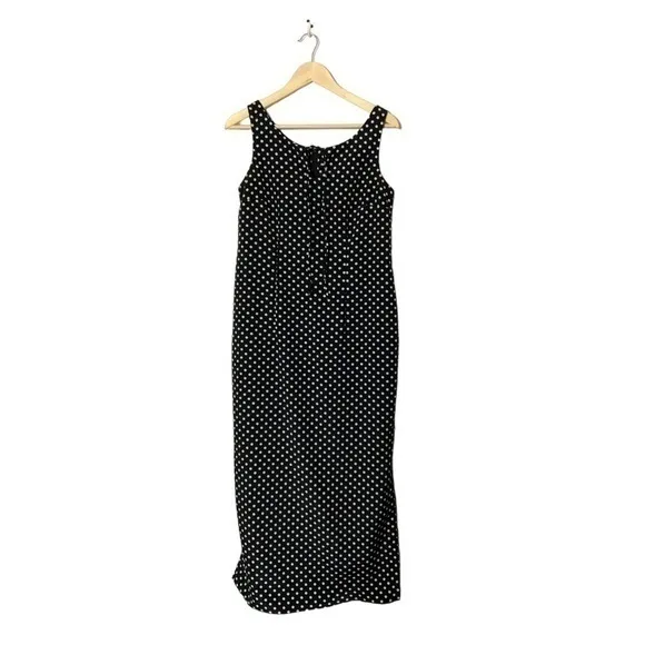 vintage Kmart‎ maxi dress Kathie Lee 90s sleeveless polka dot Medium - Image 2