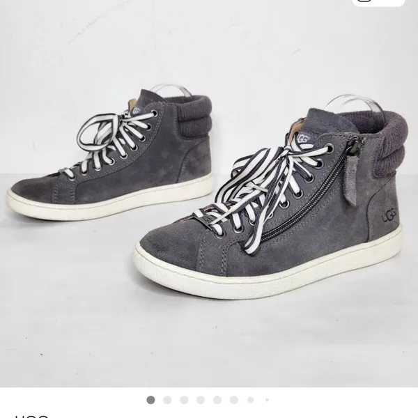 UGG Women's Olive Trainer high-top sneakers in charcoal grey suede sz 7.5 - Image 6