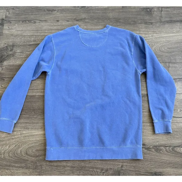 Comfy Colors Blue Crewneck Sweater "EM" Logo‎ Size Med - Image 3