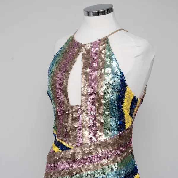 One‎ 33 Social. Sequin multicolor cocktail dress. Pink - Image 7